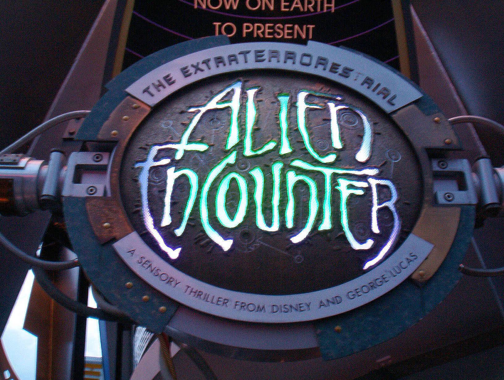 Alien Encounter's exterior sign